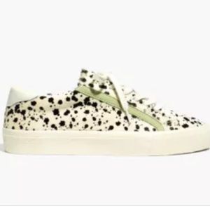 MADEWELL Sidewalk Low Top Sneaker in spatter painted calf hair. Size: 8